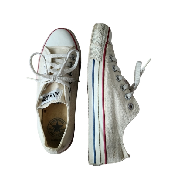 CONVERSE x VINTAGE Chuck taylor 80's white‎ low top sneakers USA Made men's 5 - Picture 6 of 16